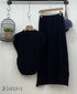 Knitted Round Neck Sleeveless Tops With Skirts